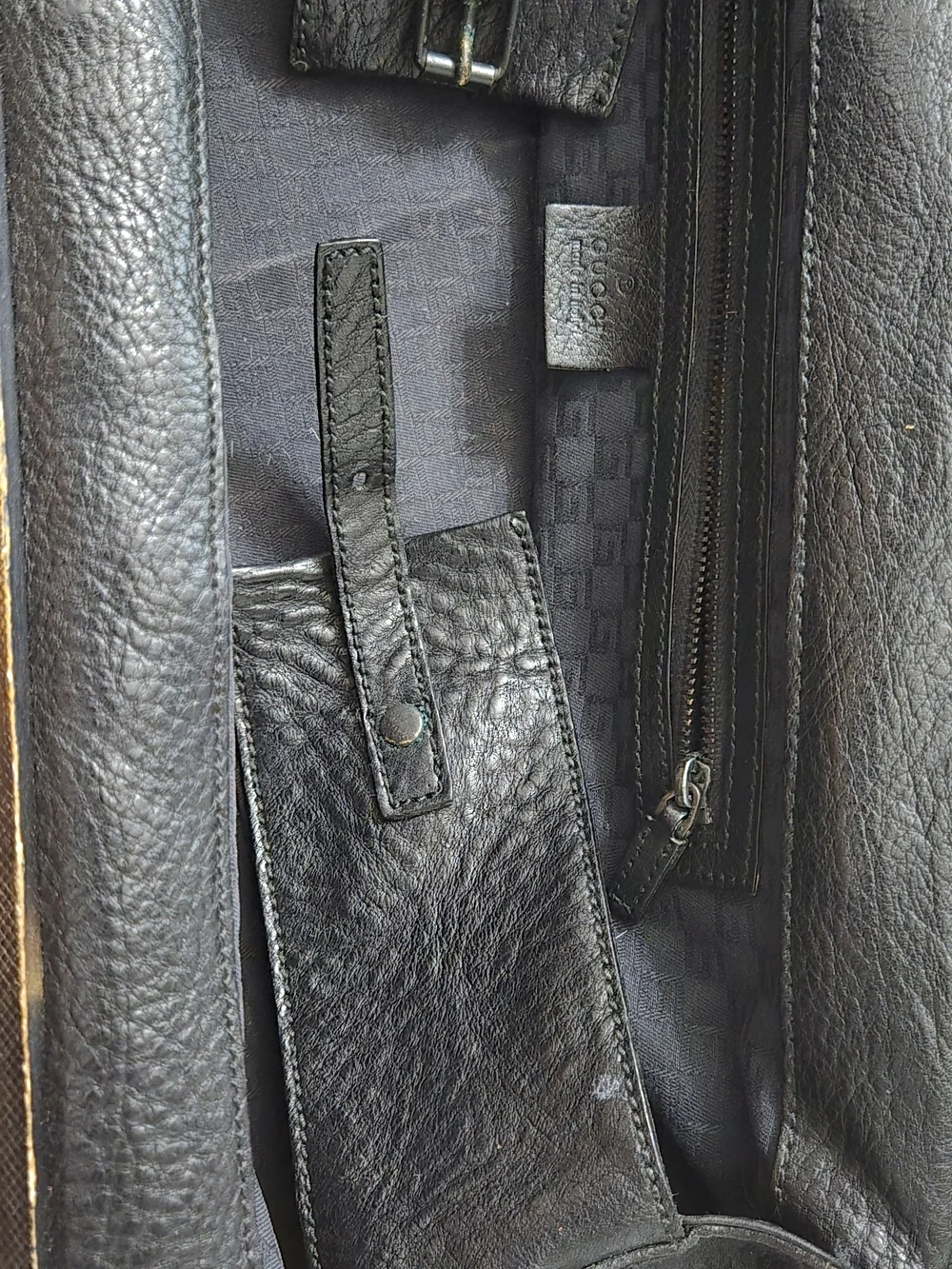 Vintage Gucci Pebbled Leather Doctor Bag Top Handle Satchel